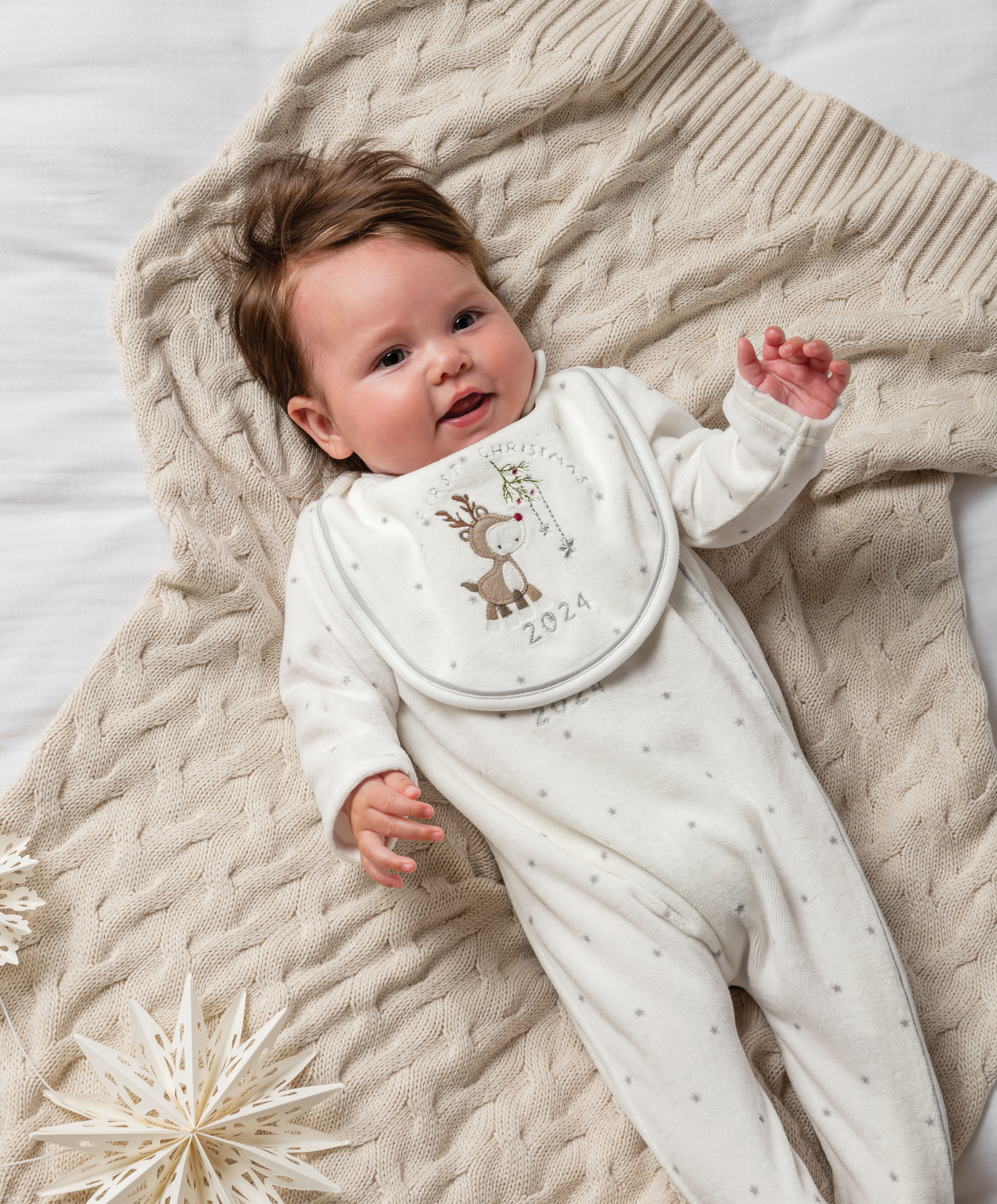 صدرية بتطريز My First Christmas - أبيض image number 1