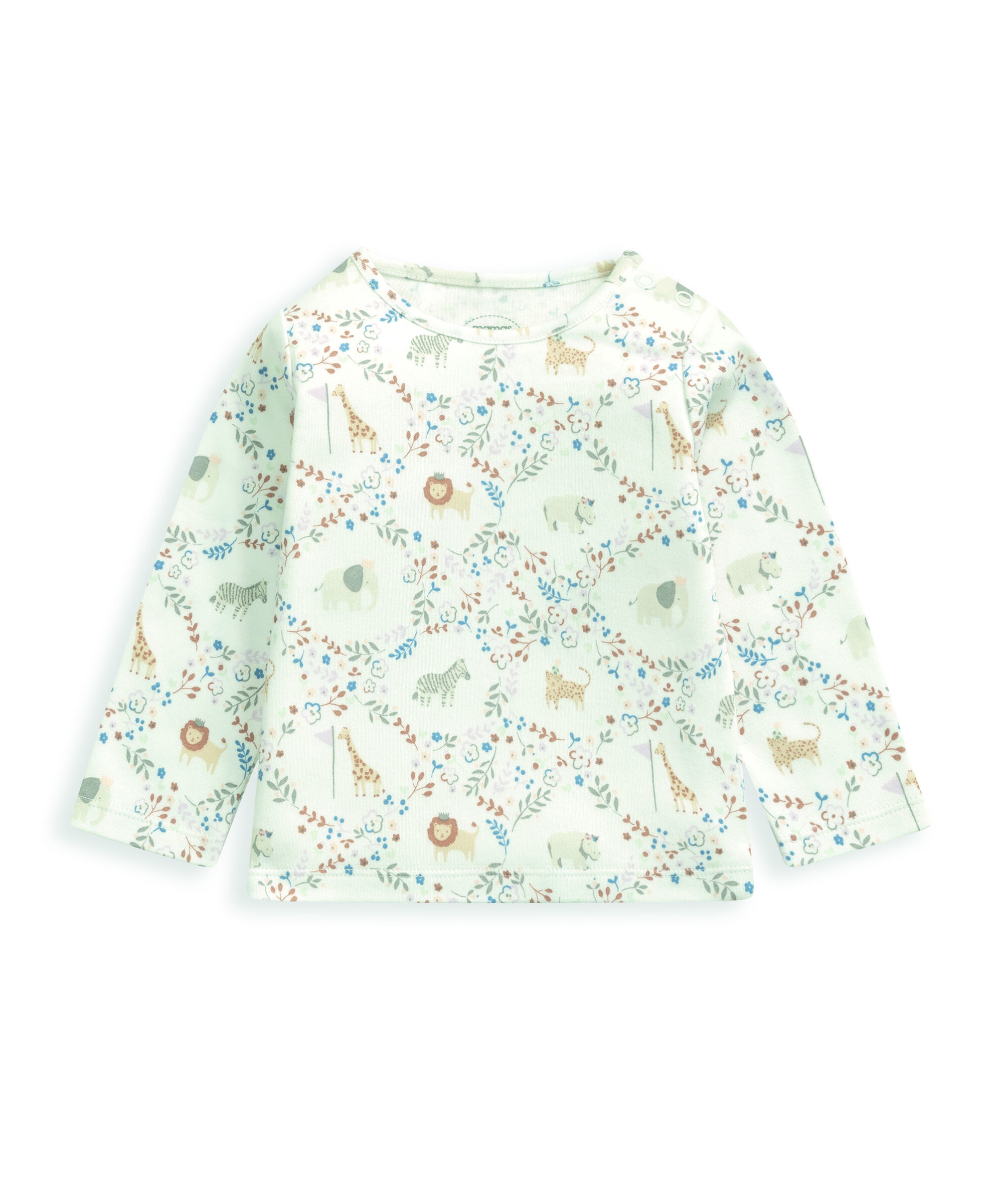 طقم بيجاما جيرسيه بنقشة سفاري وزهور - قطعتان image number 4