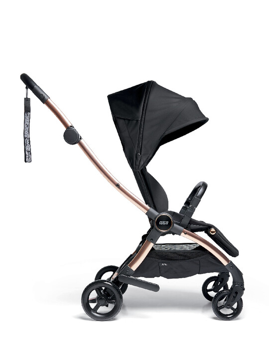 Airo 6 Piece Black Essentials Bundle with Black Aton Car Seat- Black with Rose Gold Frame image number 9