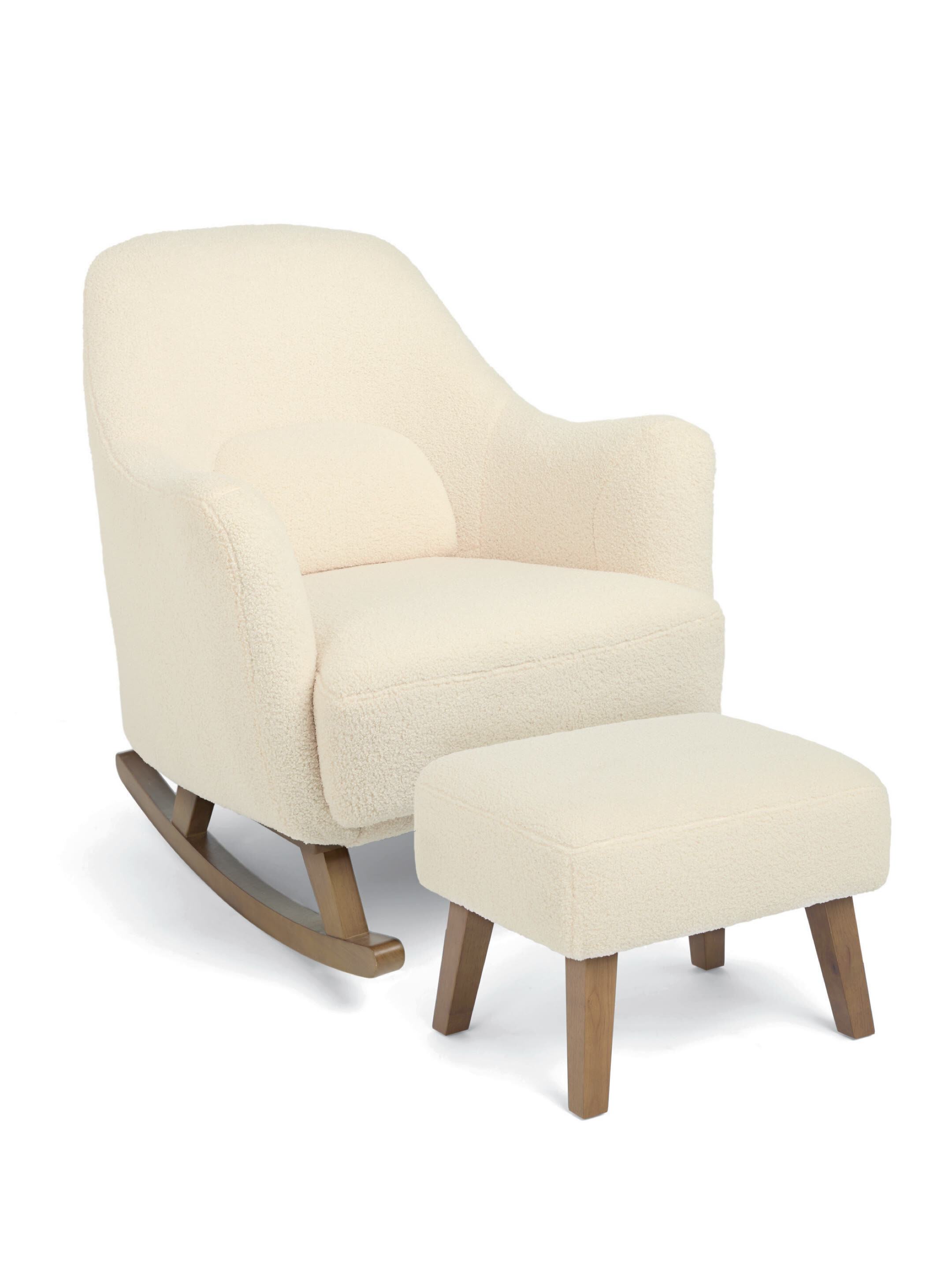 Penrose Nursing Chair & Stool Off White
