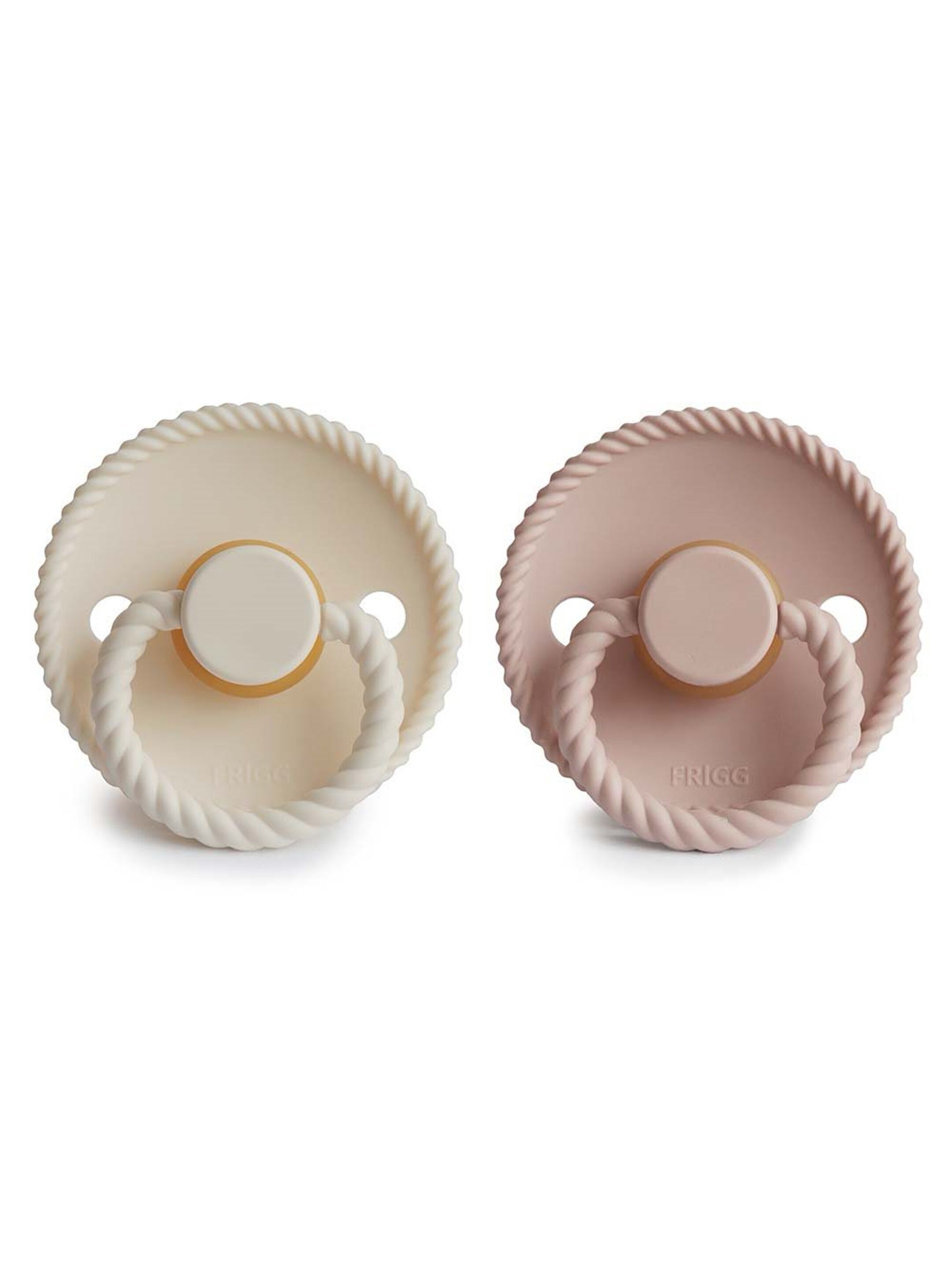 FRIGG Rope Latex Baby Pacifier 0-6M 2-Pack Blush/Cream - Size 1 image number 2