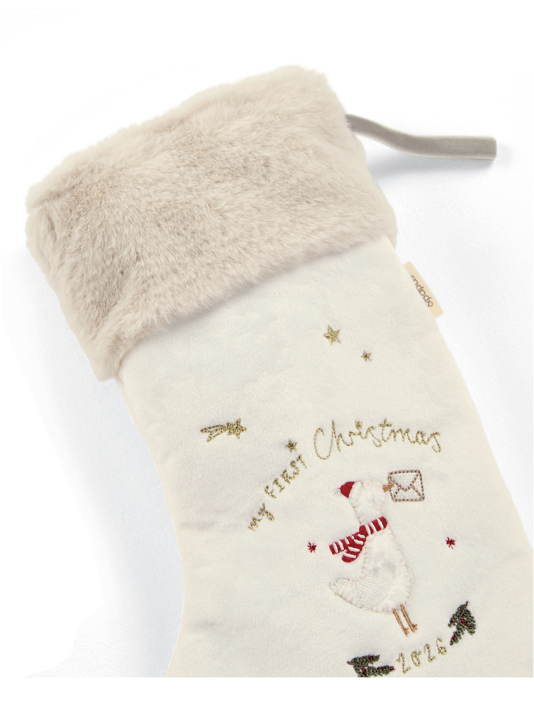 Small Stocking - White Emb 2027
