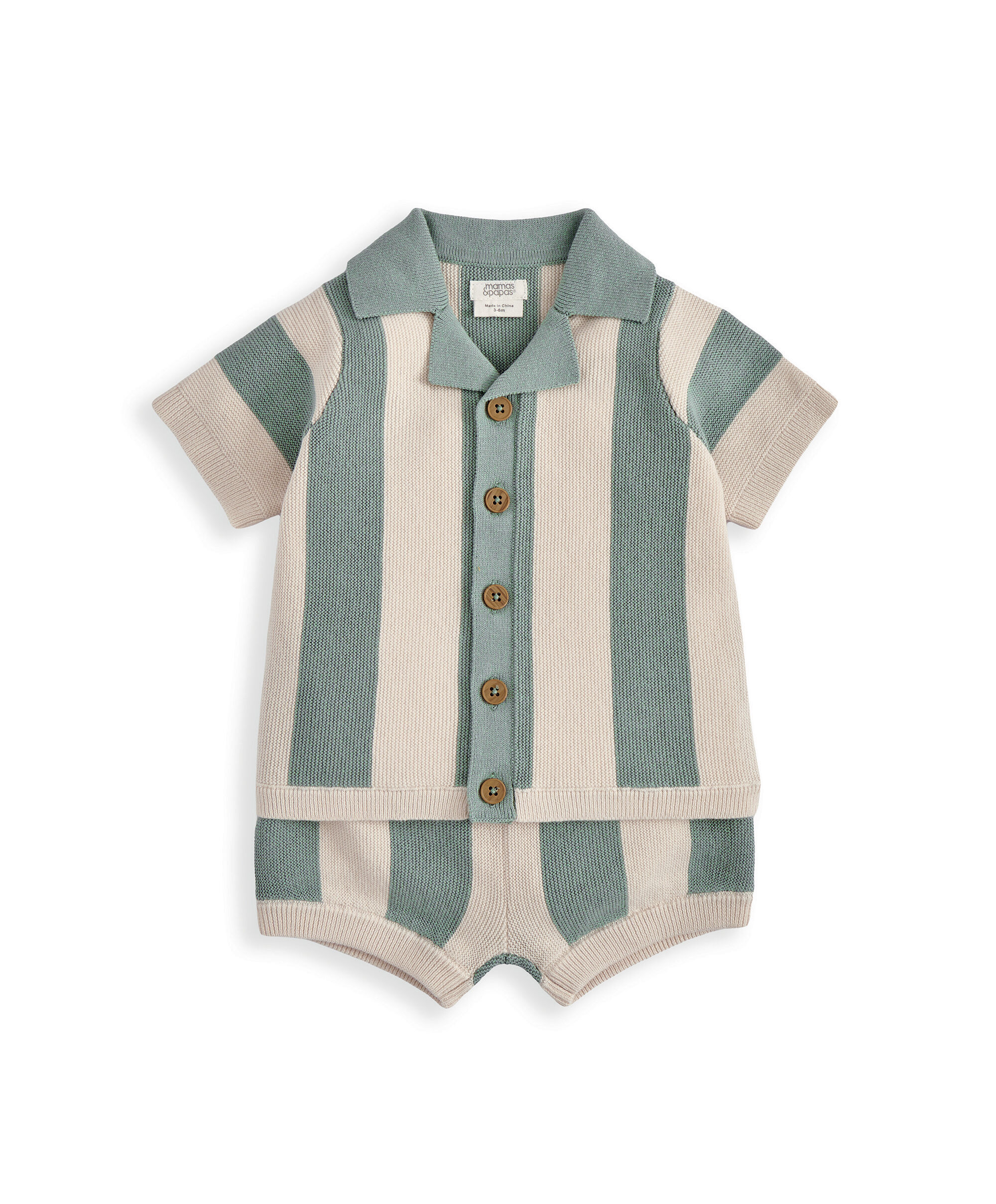 طقم ريزورت منسوج مخطط، قطعتين image number 2