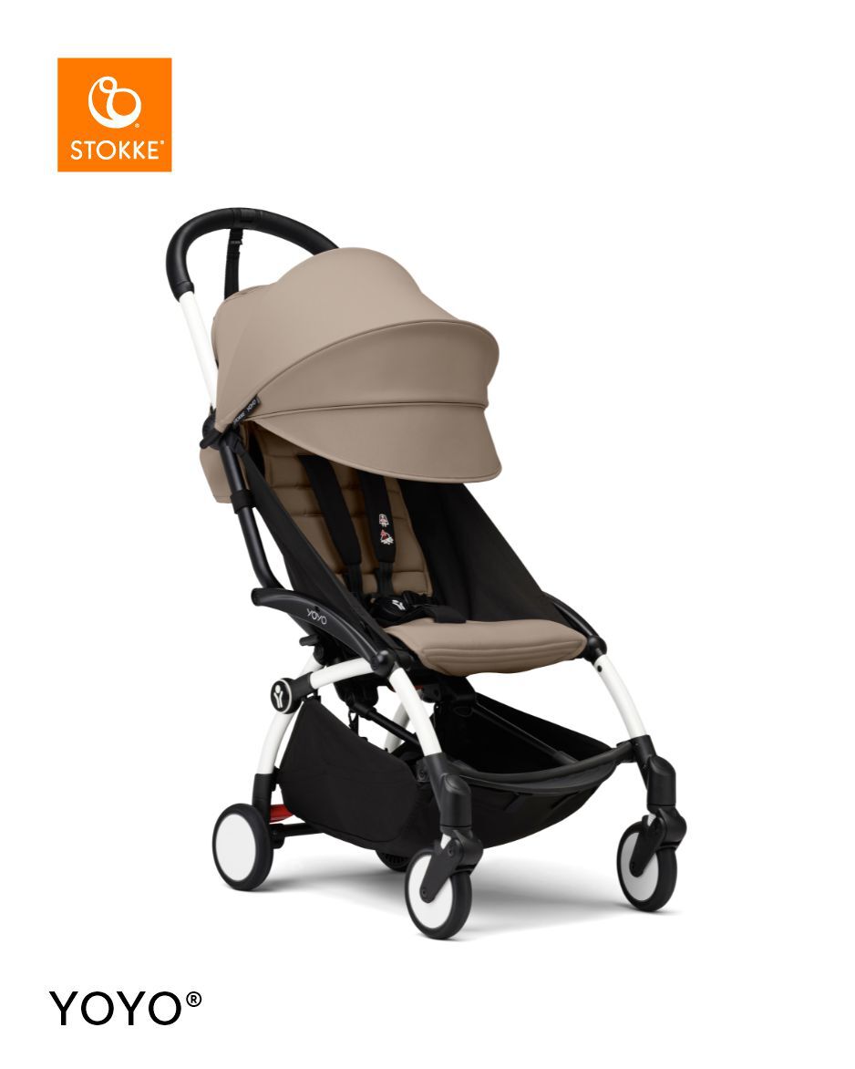 Stokke YOYO3 White Frame with 6+ Color Pack - Taupe & Cup Holder (3 Pieces) image number 2