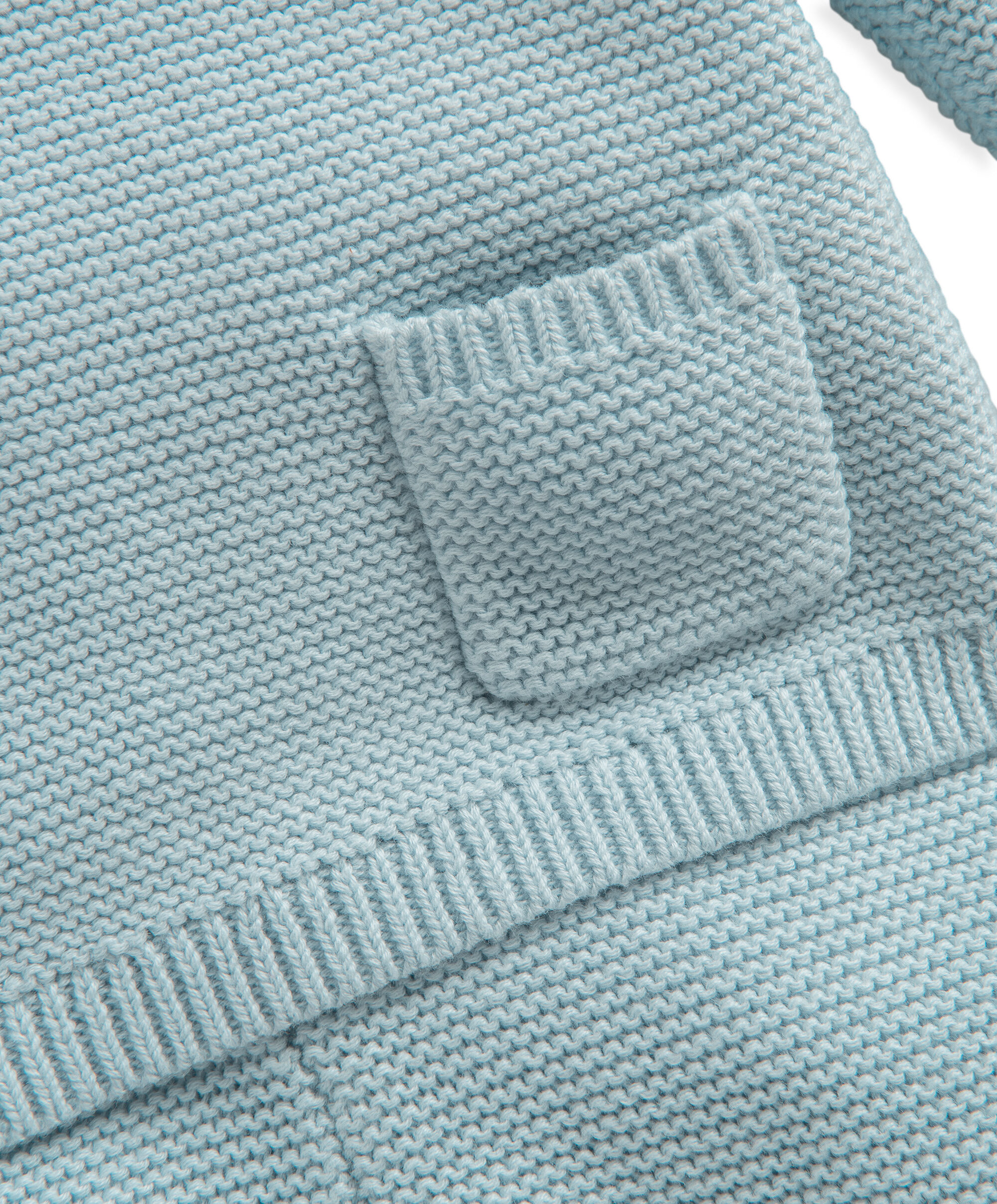 طقم منسوج بلون أزرق - قطعتان image number 4