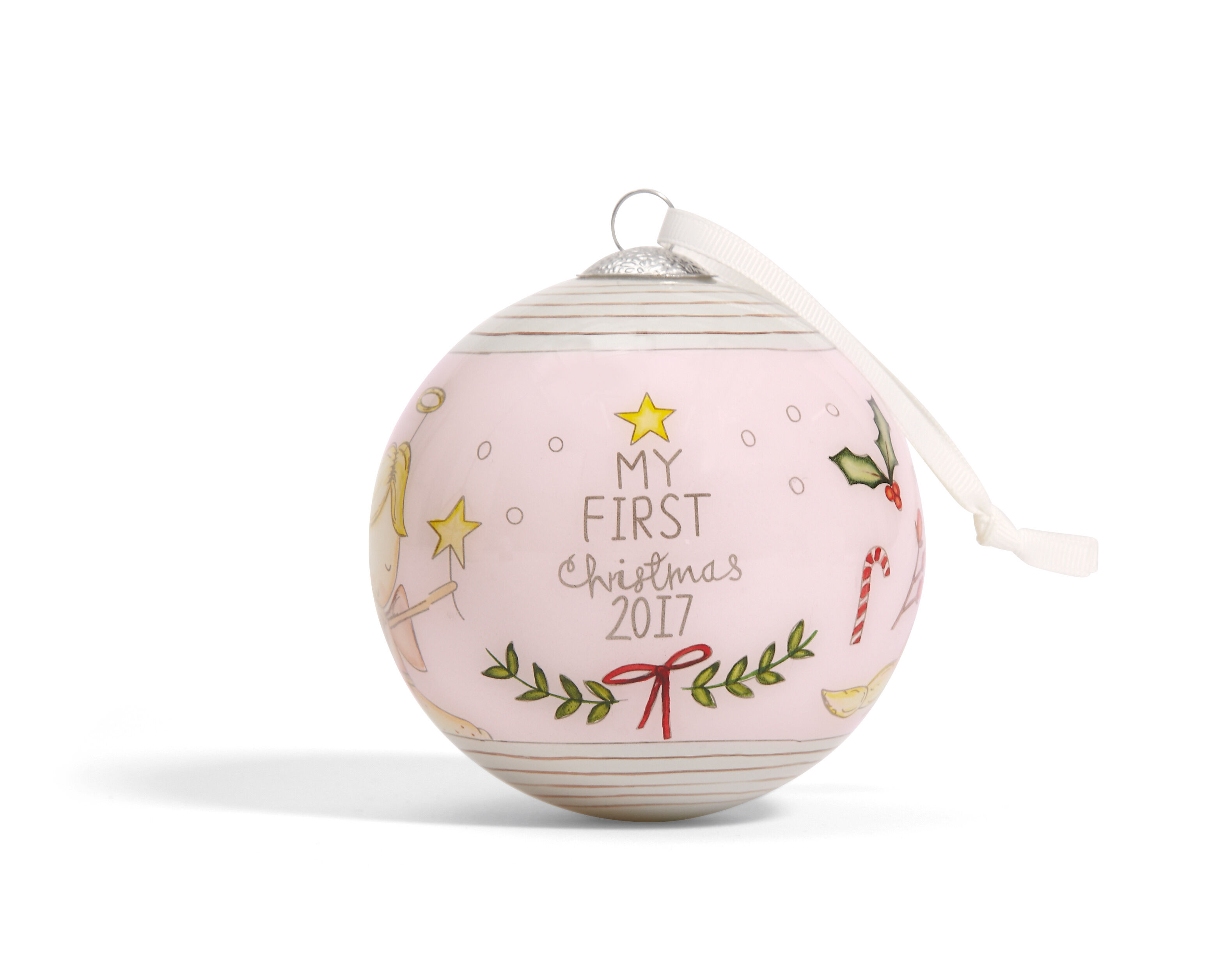 Mamas and Papas My 1st Christmas Bauble Pink Brand New In Gift Box 