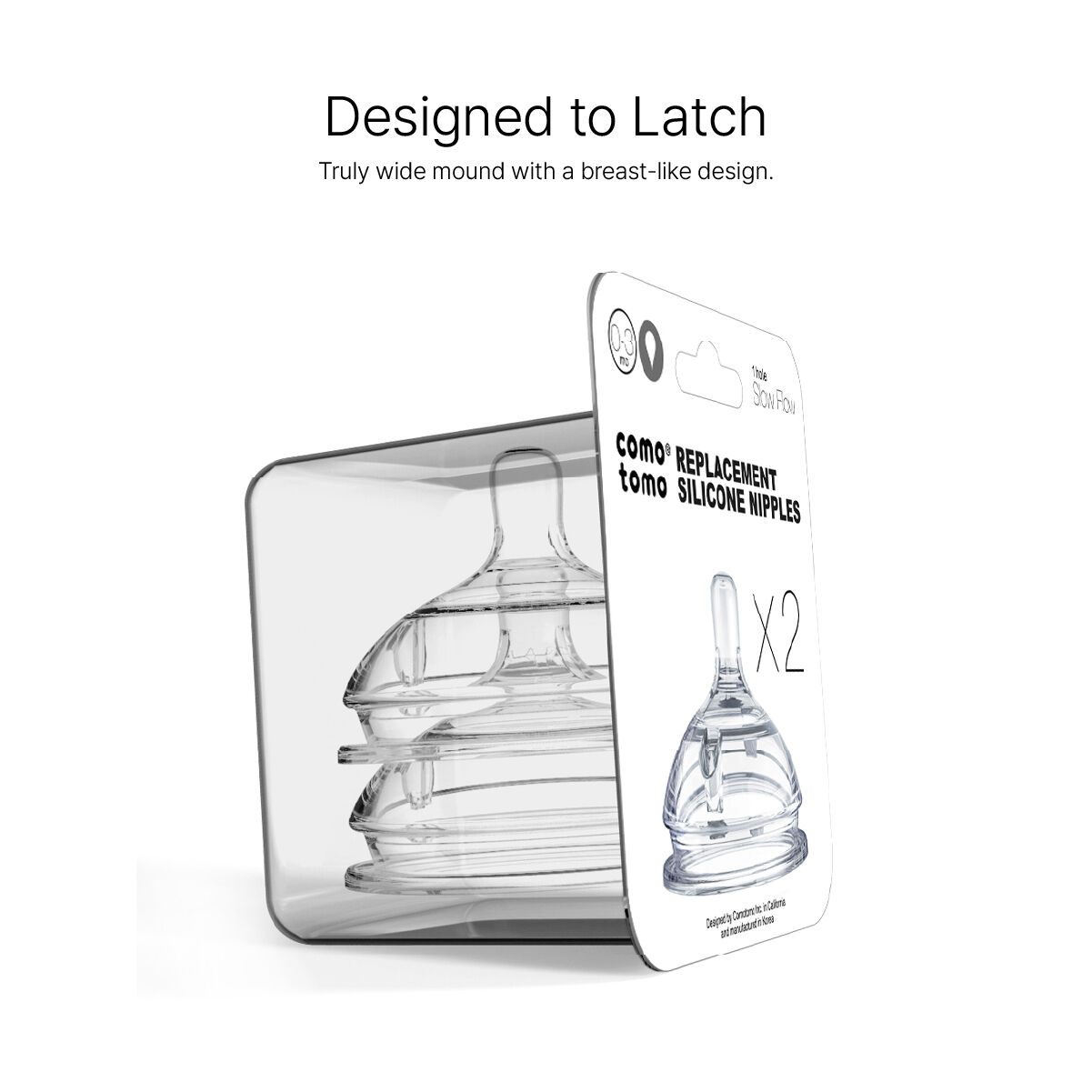 مجموعة حلمات كوموتومو شفافة ناتشورال تيت (تدفق بطيء) سيليكون، قطعتين image number 3