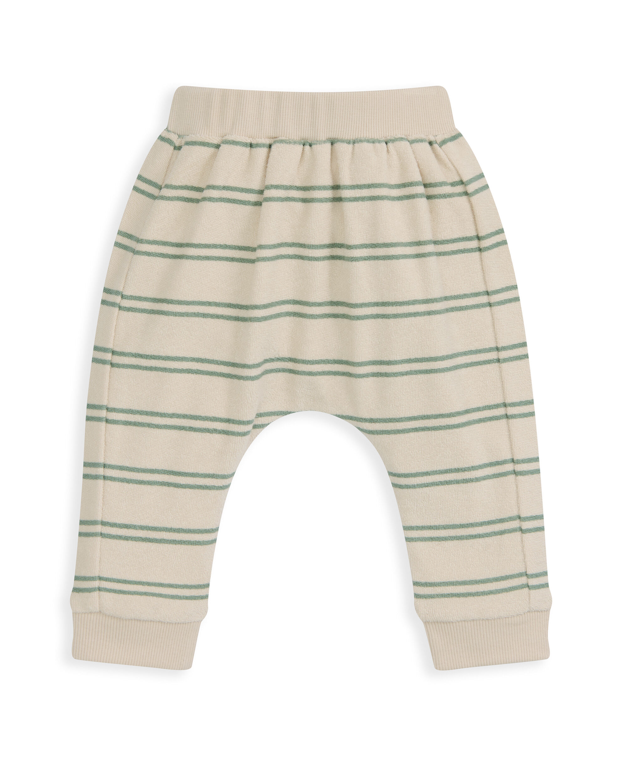 طقم تيشيرت مخطط وبنطال رياضي قماش تيري، قطعتين image number 5