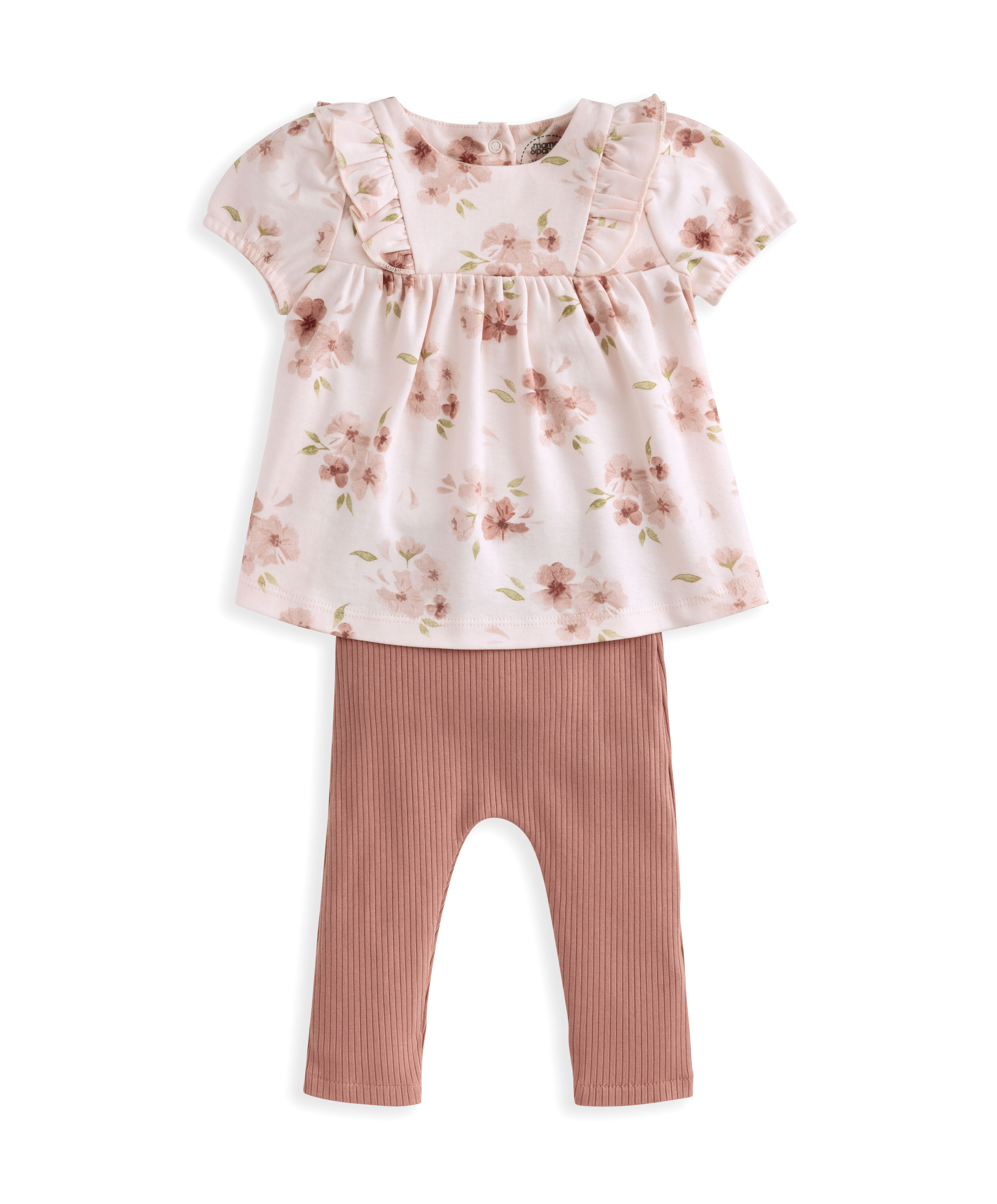 طقم تي شيرت بنقشة زهور ولغينغز image number 2