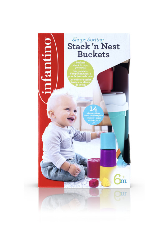 Shape Sorting Stack N' Nest Buckets (10 Pcs) _ 6M+ - CN image number 4