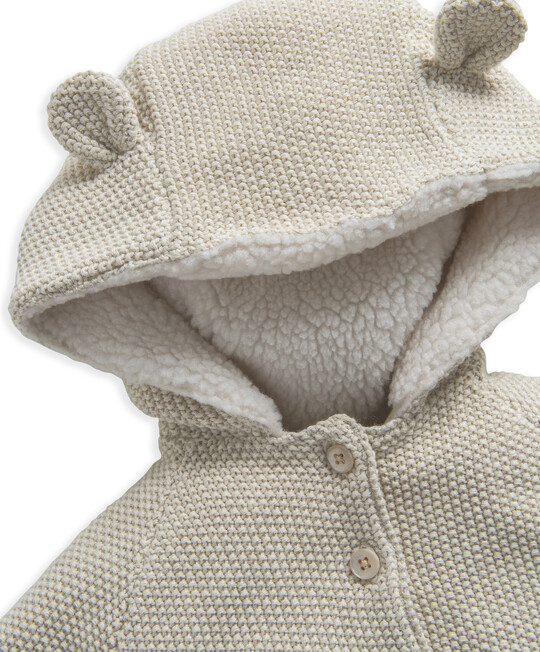 SAND KNITTED CARDIGAN NB:BEIGE:NEW image number 3