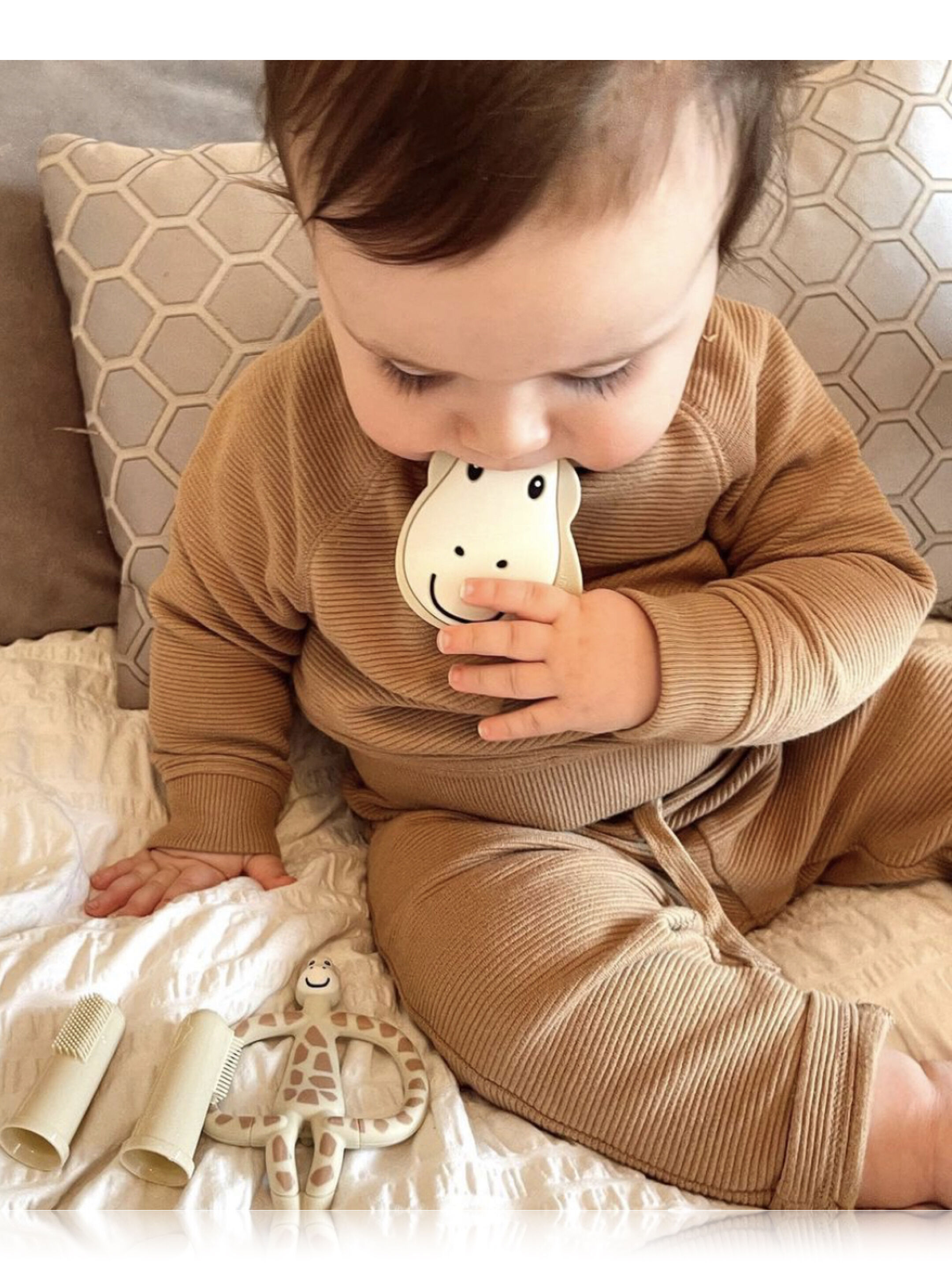 مجموعة حلقات تسنين لحديثي الولادة من ماتشستيك مونكي - تصميم زرافة image number 3