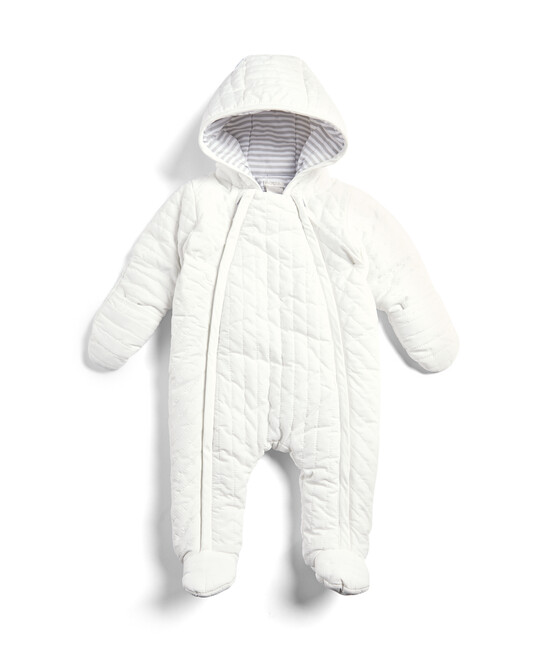 White Quilted Pramsuit image number 1