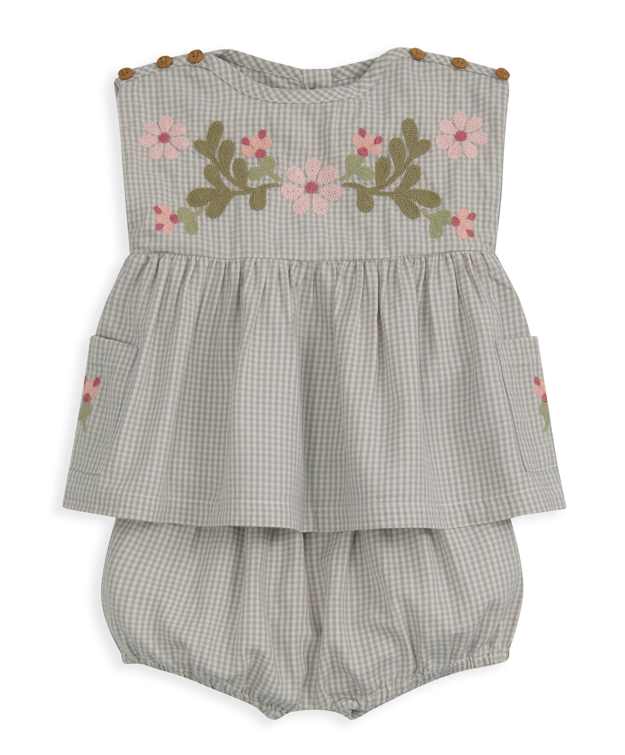 Gingham Top & Shorts Outfit Set image number 2