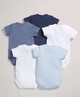 Short Sleeved Blue Bodysuits (5 Pack) image number 2