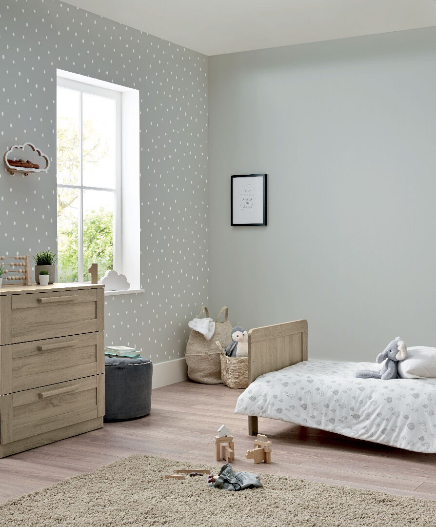 مجموعة مهد وطاولة تغيير أطلس بلون خشب البلوط - قطعتان image number 8