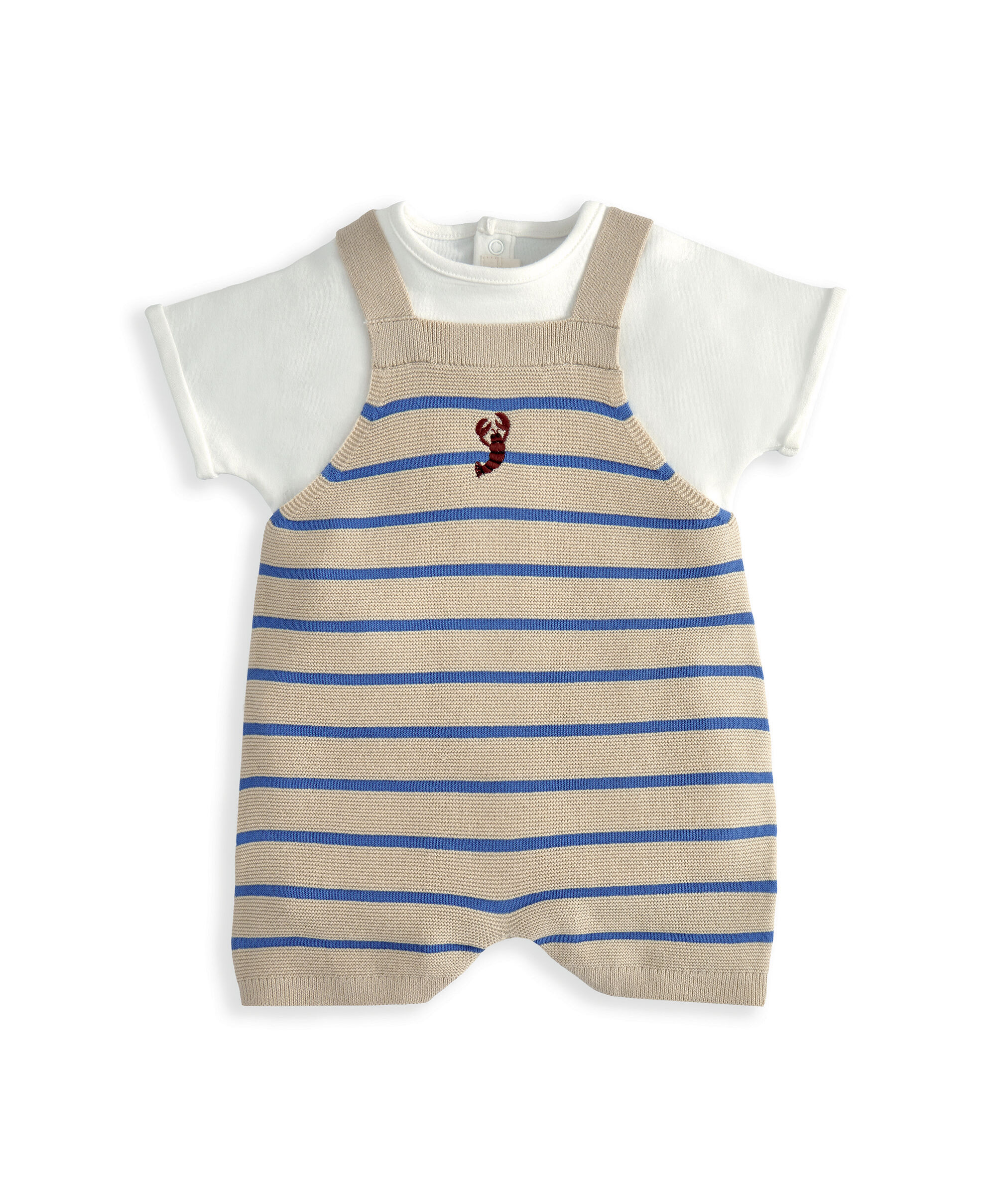 طقم دنغري وتيشيرت منسوج، قطعتين image number 2