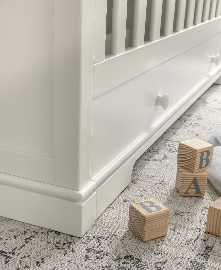 مهد وسرير للأطفال بسن المشي أكسفورد خشب بوحدة تخزين - أبيض image number 5